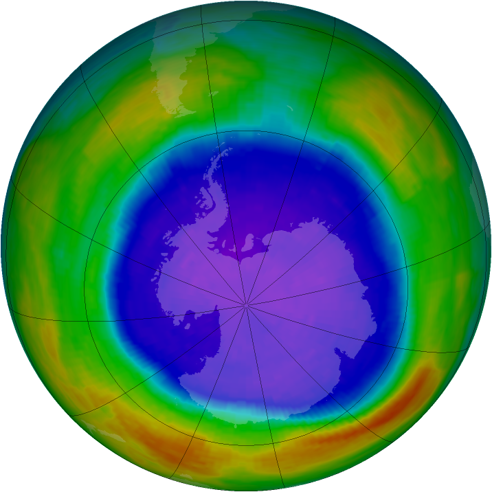 Antarctic ozone map for 24 September 1994
